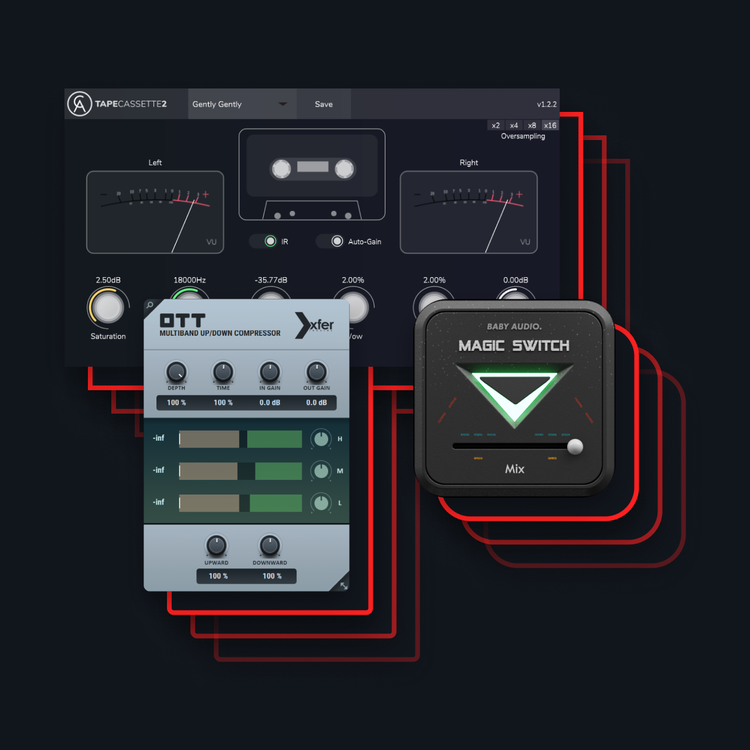 Screenshot of various effect plugins