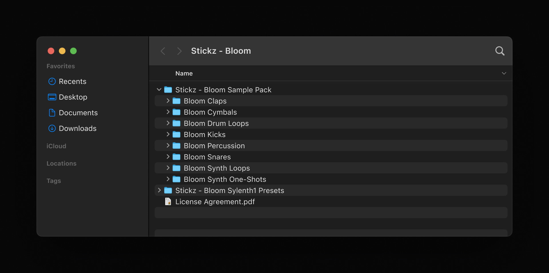 BLOOM Product Folder Content