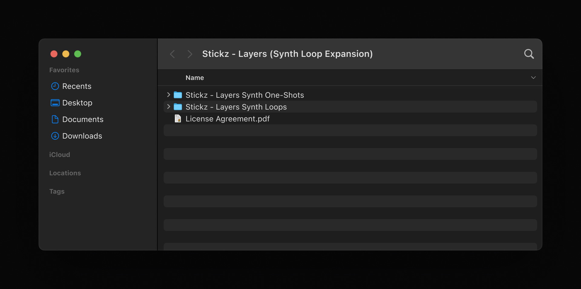     LAYERS Synth Loop Expansion Product Folder Content